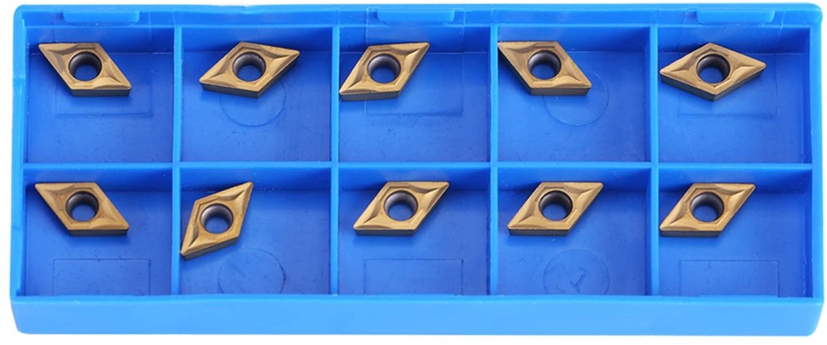 aladdien Carbide Tips Inserts - Draaibank Frezen - 10 Stuks - Goud - Wisselplaten - Vervanging voor Bewerking - Geschikt voor Draaigereedschap