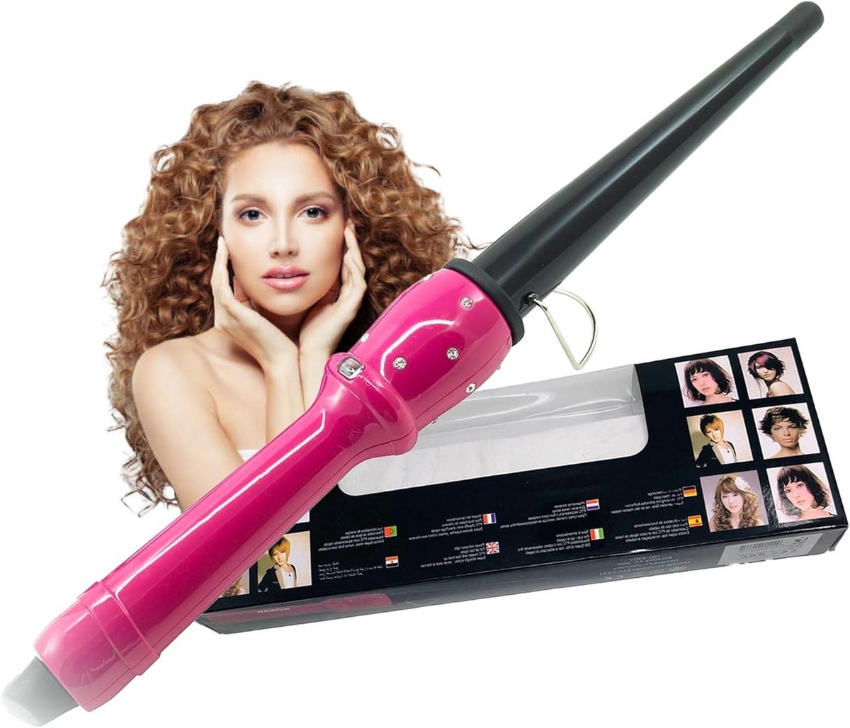 Kegelvormige Krultang - Haarstyler - Professioneel Krullen - Snel Opwarmend - 34 cm Lengte - Divers