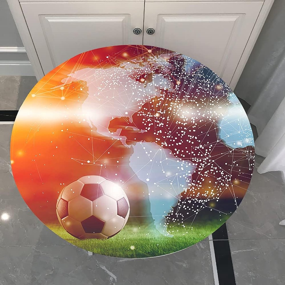 Rond tafelkleed - Tafeldecoratie - Feestelijk dineren - Met elastische rand - 130cm - Paars