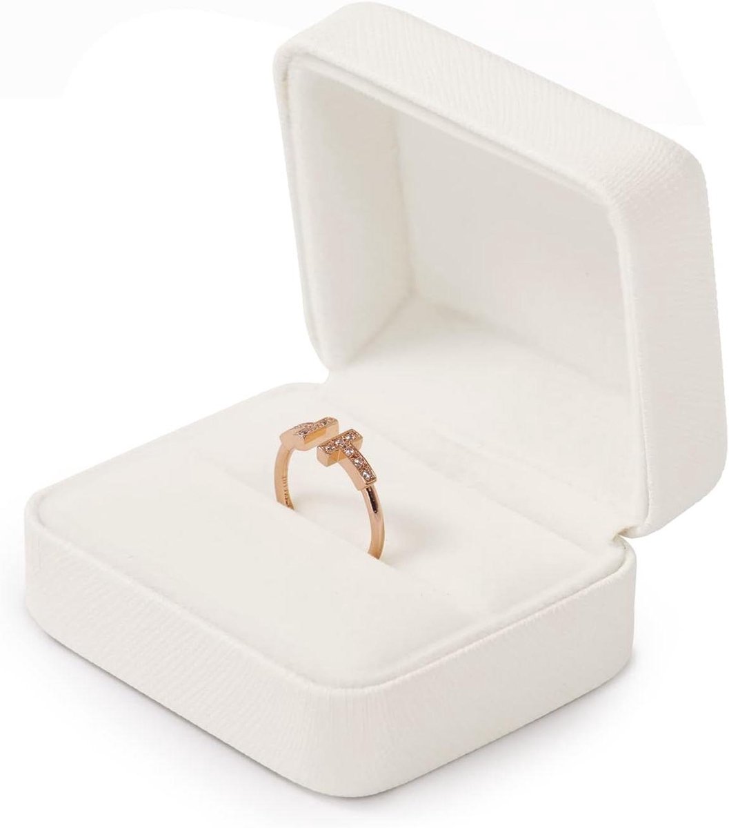 Ringendoos - Sieradendoosje - Cadeau Presentatie - Zacht Fluweel Interieur - 67 x 65 cm - Wit