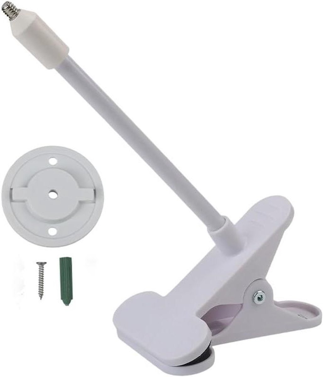 Klembevestiging Camera - Flexibele Houder - Veilige Bevestiging - Gereedschapsvrije Installatie - 18 cm Arm - Wit