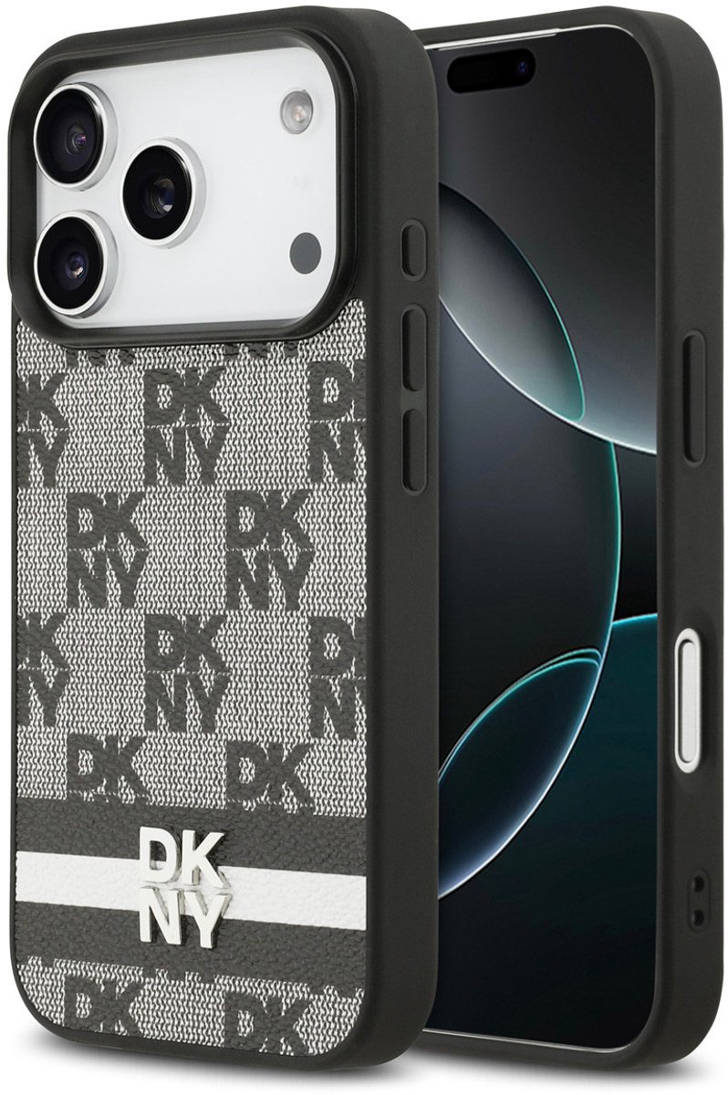 DKNY telefoonhoesje voor iPhone 17 Pro - Elegant checkerprint - Black