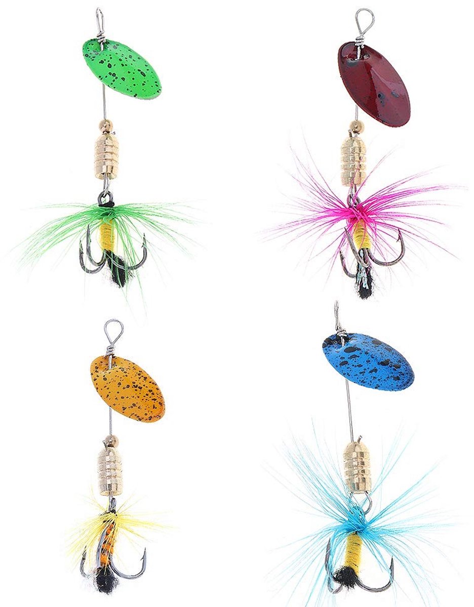 aladdien - Fishing Aas - Hard Metal Aas - Perfect voor Perch en Trout - Visgerei - Duurzaam en Levensecht - 4 Kleurenset - Unisex