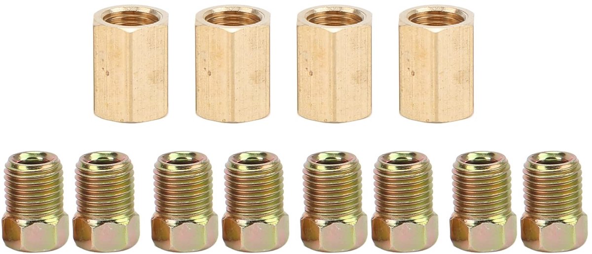 aladdien - Remleidingconnector - 12-delig Remleidingfittingenset - Messing Universeel - Geschikt voor 3/16in Buis - Remleidingaccessoires - Perfect ..