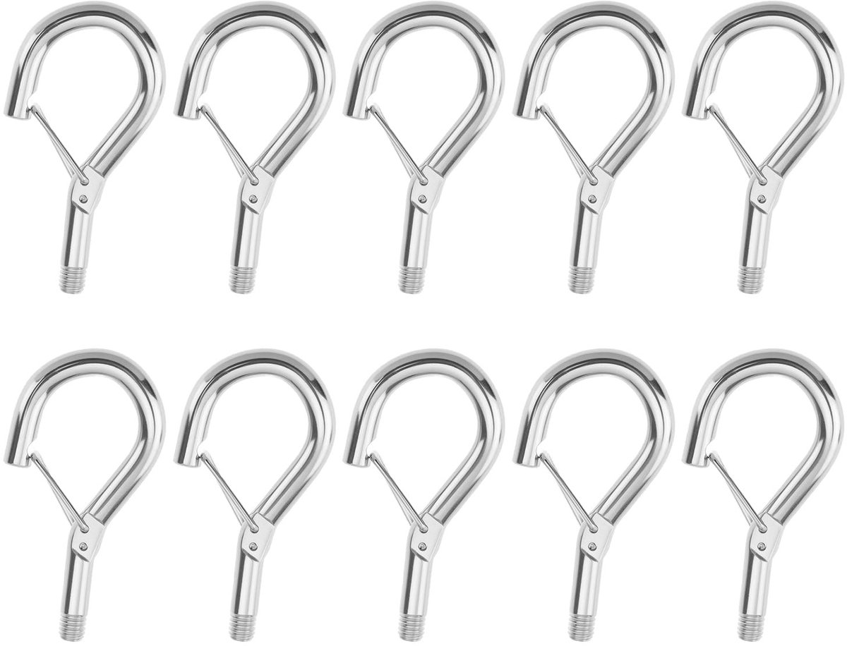 aladdien - M6 Schroef Haak - Opknoping Haak - Geschikt voor Koppeling Componenten - 10 Stuks - Zink Afwerking - Multi-functionaliteit - Handig voor ..