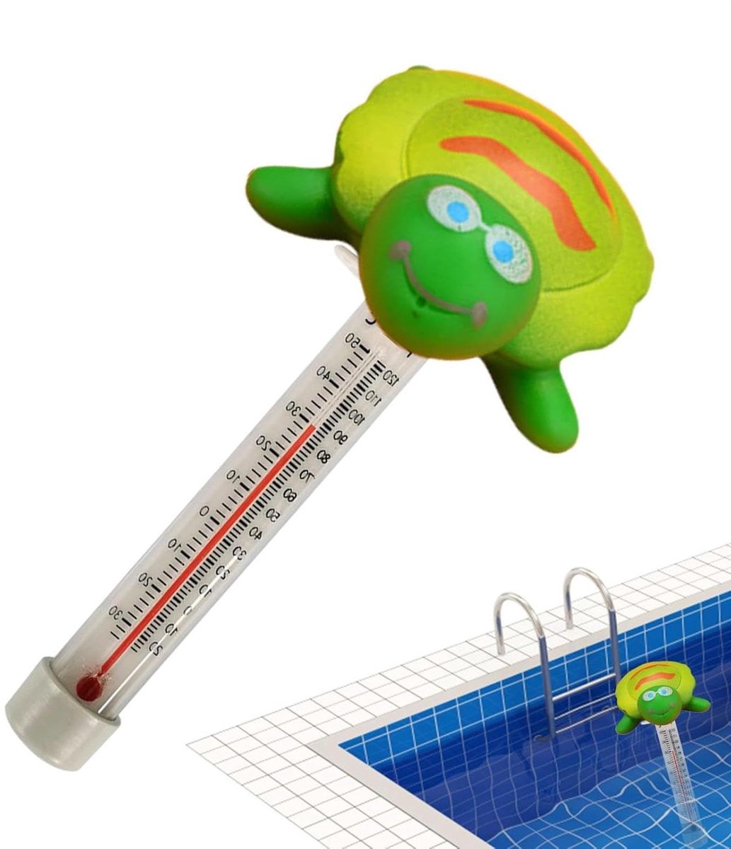 Drijvende Thermometer - Zwembad Vijver - Temperatuur Meten - Dieren Design - 18.5 Centimeter - Groene Schildpad