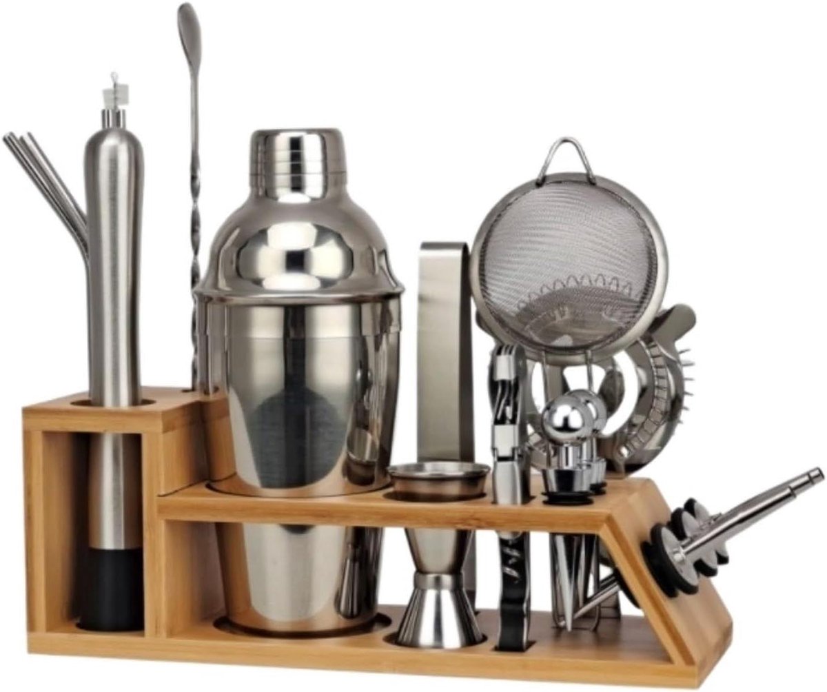 Cocktailshaker Set - Barman Kit - Cocktails Maken - 20 Delige Set - 550ml - RVS