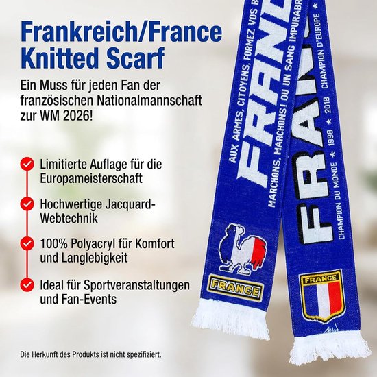 Voetbal Sjaal - Cult Sjaal - Supporters Demonstreren - Met Alle Titels - 145 cm - Blauw Wit — afbeelding 5