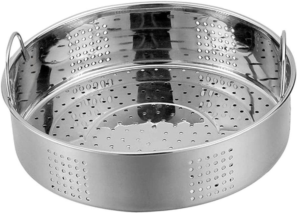 Stoommand Keuken - Stoominzet RVS - Gezond Koken - Dubbele Handgrepen - 27cm - Zilver
