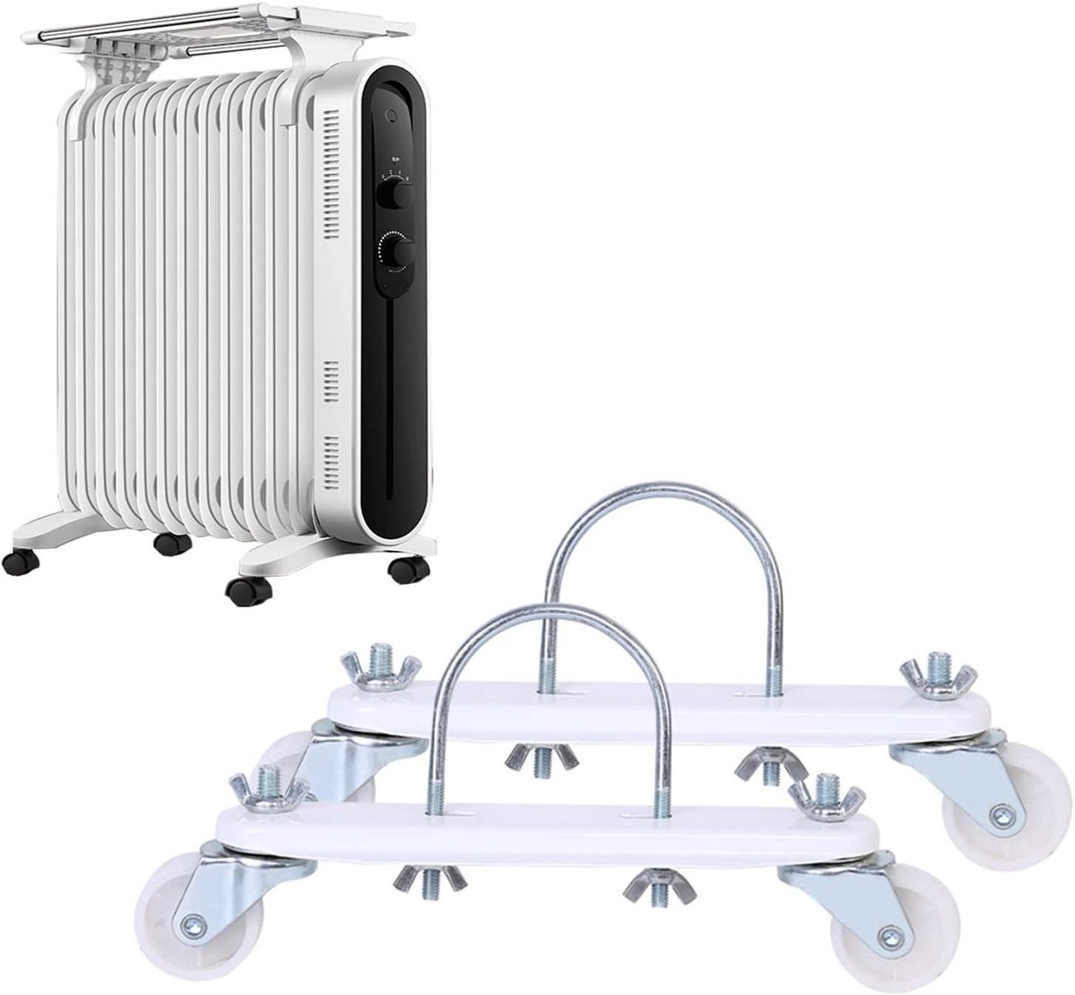 Radiator Voeten - Verwarming Steunen - Mobiele Verwarming - Universeel Ontwerp - 2 Stuks - Zwart