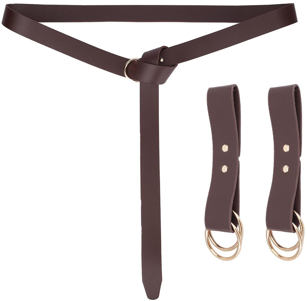 aladdien - Middeleeuwse Lederen Riem - Vintage Cosplay - Bruin - Wandelen en Jurken - Hoogwaardige PU Leer - Geschikt voor Diverse Outfits