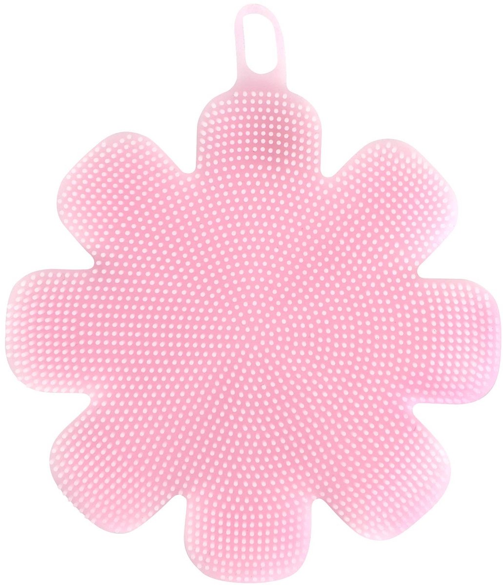 aladdien - Schoonreiniger - Reinigingsborstel - Decoratieve bloemvorm - Roze - Siliconen materiaal - Geschikt voor magnetron - Perfect voor keuken