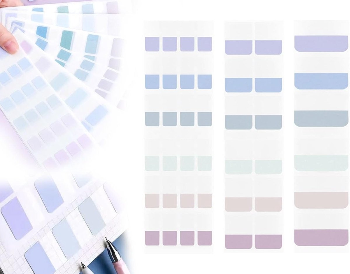 Set van 420 Zelfklevende Labels, Schrijfbare Pagina Markers, Herbruikbare Tabs en Gekleurde Boekenleggers voor Notitieboeken en Bestandsindeling
