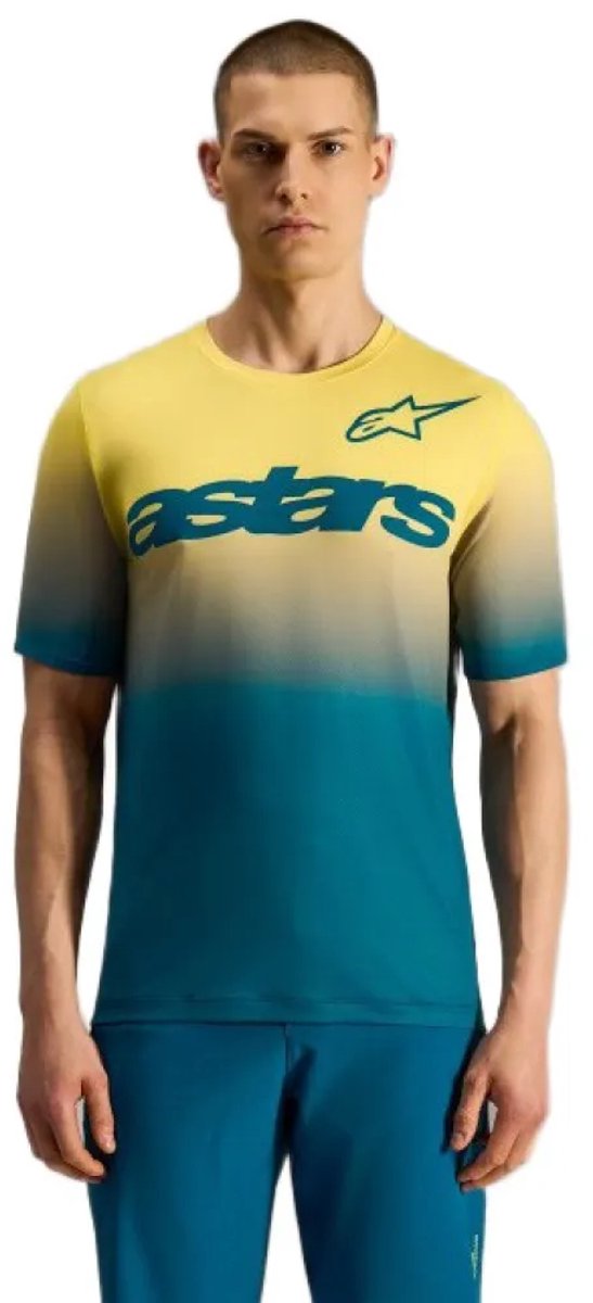 Alpinestars Bicycle A-dura Astars 2.0 Korte Mouw Enduro Trui Groen,Geel L Man