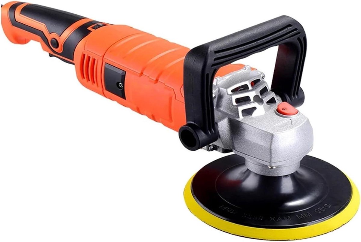Elektrische Polijstmachine - Waxmachine Schuurmachine - Meubels Auto Polijsten - Verstelbare Snelheid - 150mm Schijf - Zwart Oranje