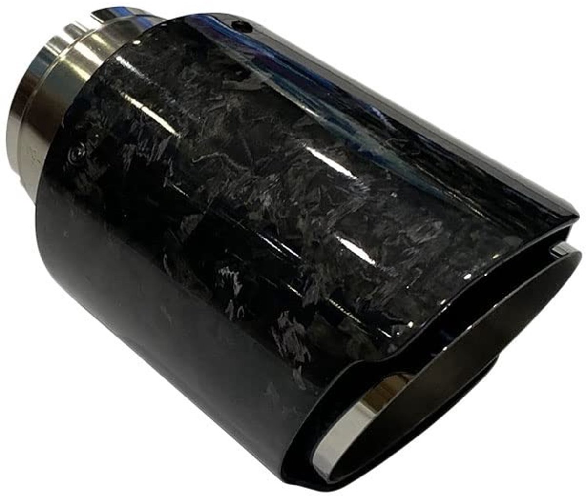 aladdien - Auto uitlaatpunt - Koolstofvezel uitlaatpijp - Roestvrij staal - Zwart - Hoge kwaliteit - Perfect voor auto tuning - 165 mm lengte