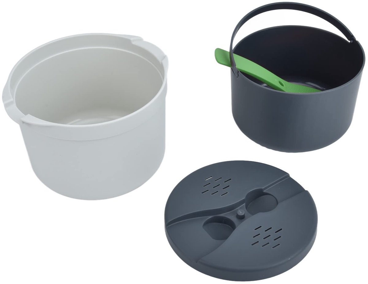 aladdien - Magnetron Rijstkoker - Rijstkoker Set - 2 Liter - Groente - Food Grade PP - Geschikt voor Rijst en Quinoa - Kunststof Deksel