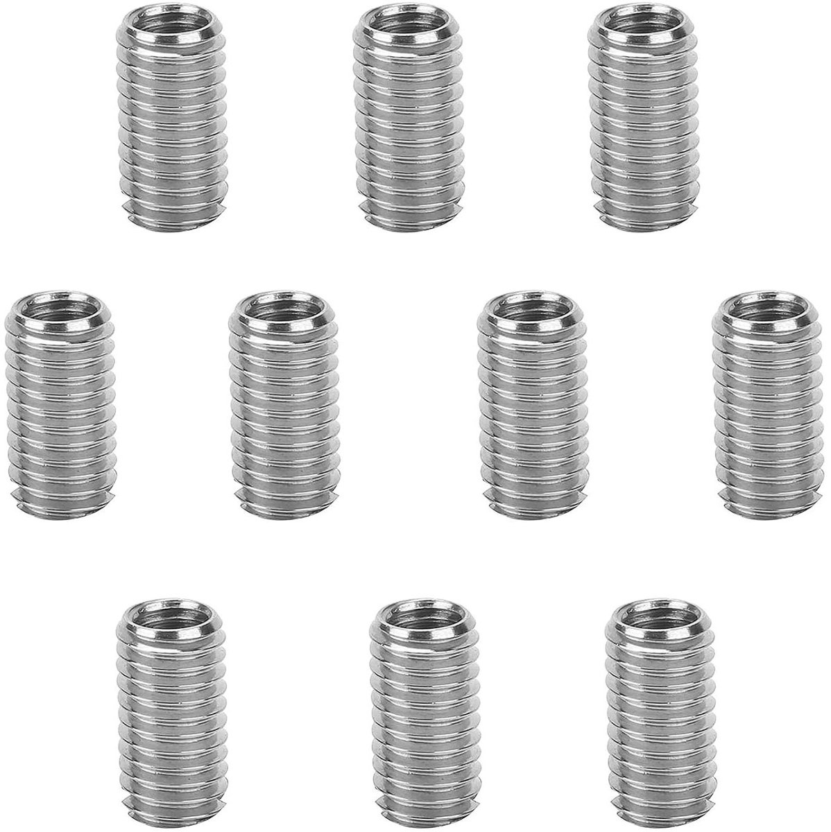 Set van 10 Draadinsserts, M8 naar M6, RVS Reducer Moeren voor Auto's, Stoomturbines en Mechanische Apparaten, Zelftappende Inserts voor Duurzame Verbindingen