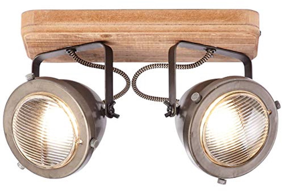 Dimbare 2-vlam plafondlamp met draaibare koppen voor LED- en reflectorlampen