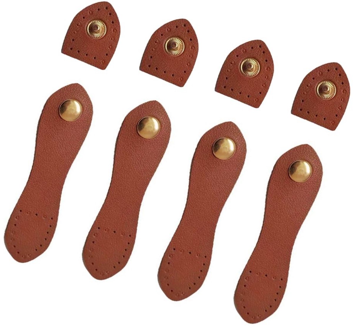 aladdien - Lederen Klikgespen - Knoopsluitingen - Handige Bevestigingsmiddelen - Zwart/Bruin - Voor Portemonnee en Telefoon - Unisex