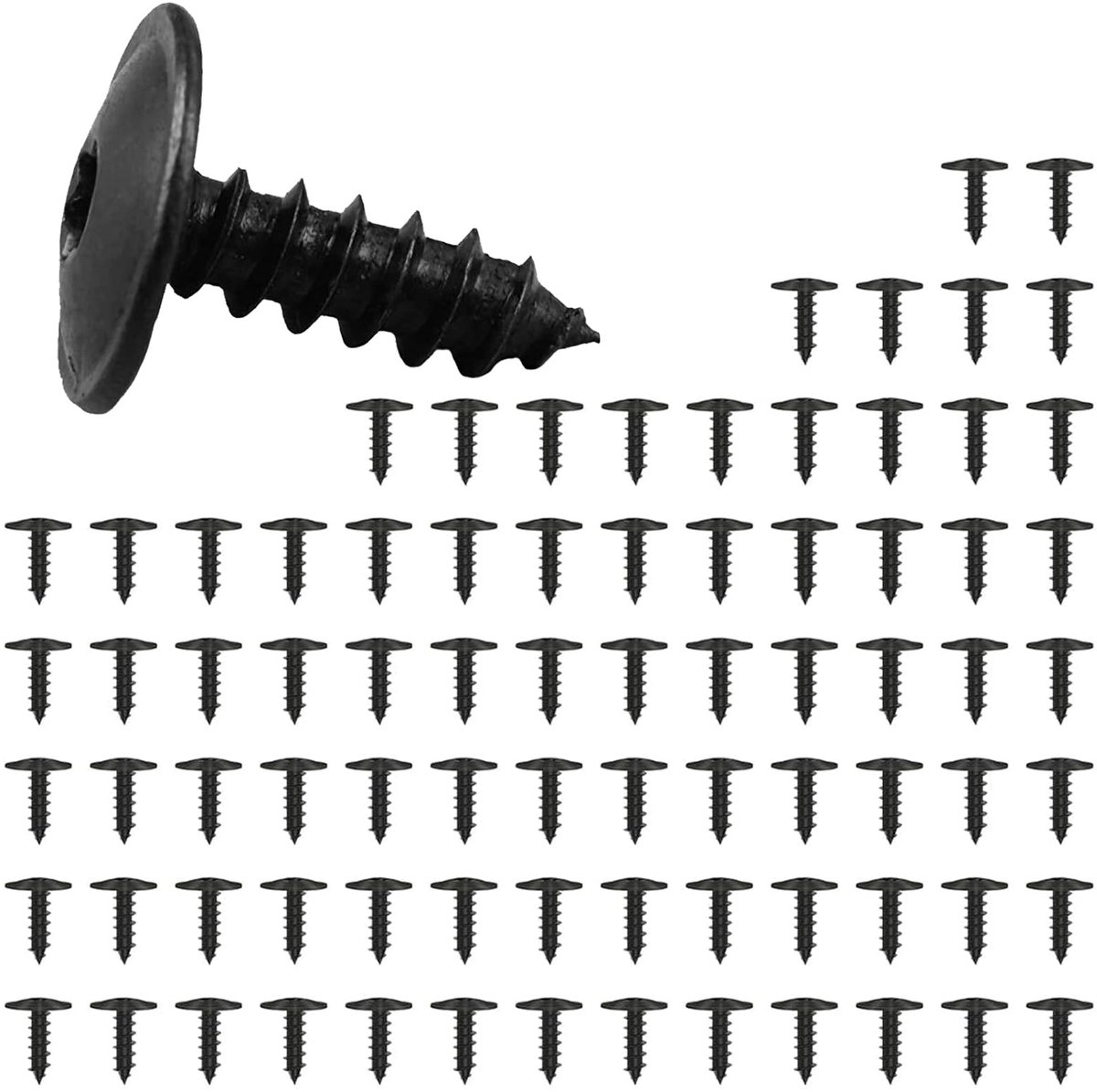 ONF3 - Zelfborende schroeven - M5 x 16 mm - Ideaal voor carrosserie - Zwart - Zelftappende schroeven - Perfect voor auto reparaties - 80 stuks