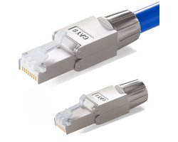 hb-digital 2 x CAT.8 RJ-45 netwerkstekker op snijklem (LSA), incl. montagehandleiding (mogelijk niet beschikbaar in het Nederlands), vergulde contacten, LAN gigabit-connector, krimpen zonder
