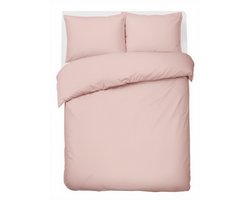 HUSH Living Dekbedovertrek percale - 100% katoen - 200TC - extra fris en koel - sterk en slijtvast - 200x220+20cm -2 x 60x70cm kussenslopen - oudroze