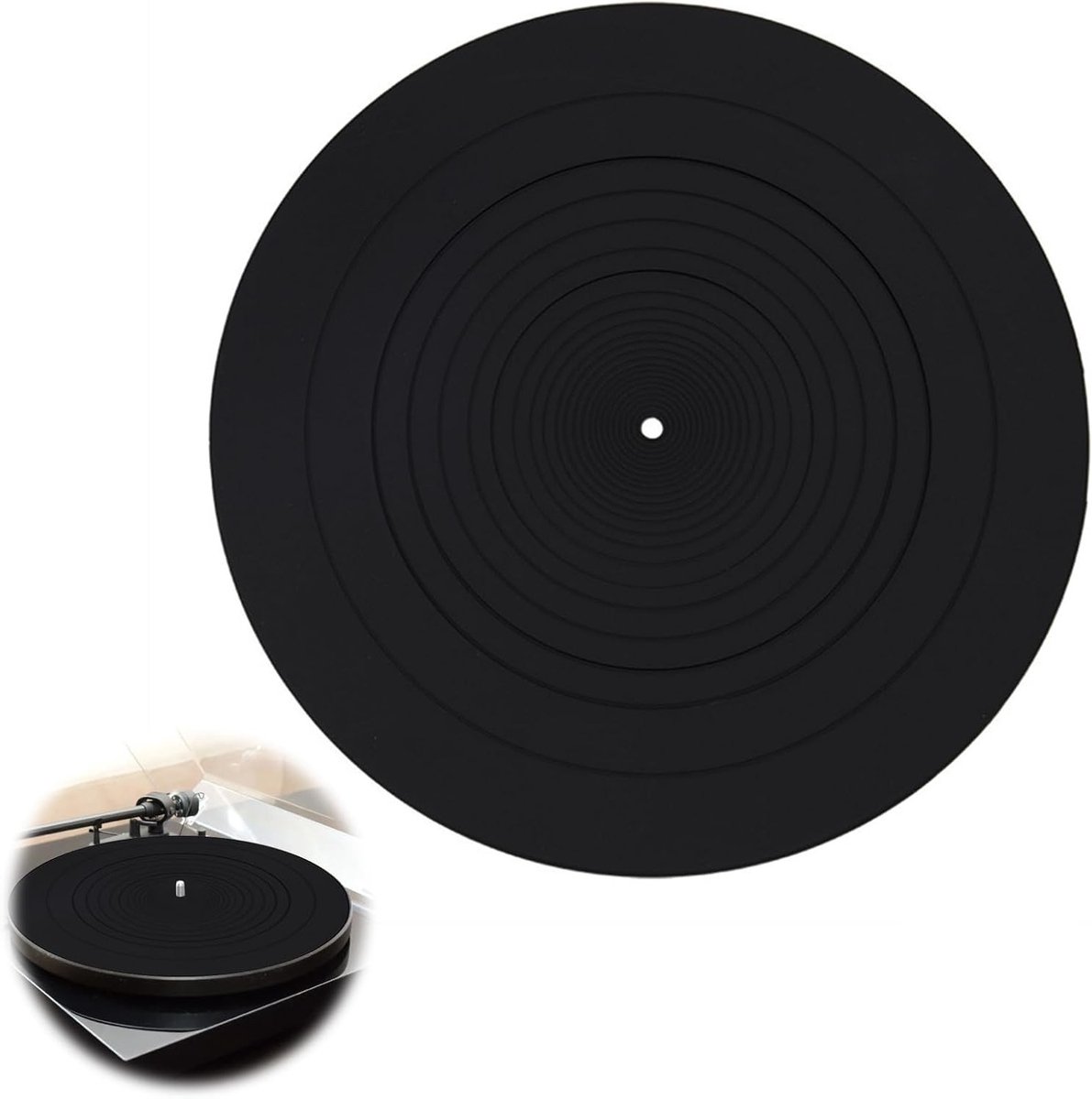 Allecta - Platenspeler Mat 30cm - Antistatisch en Antislip - Silicone Draaitafelmat - Vervangende LP Slipmat