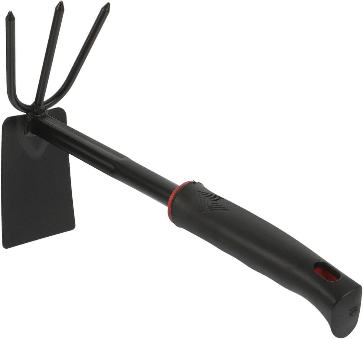 Dubbele Schoffel - Handgraver Onkruidwieder - Tuinonderhoud Buiten - Ergonomisch Vinyl Handvat - 29 cm Lengte - Zwart
