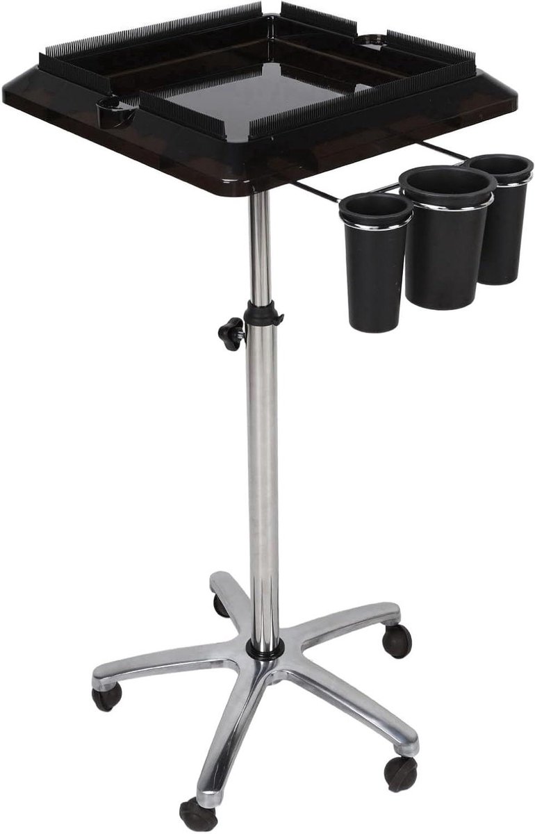 Salon Wagen - Kapperskar - Styling Benodigdheden - In Hoogte Verstelbaar - 40x40x110cm - Zilver