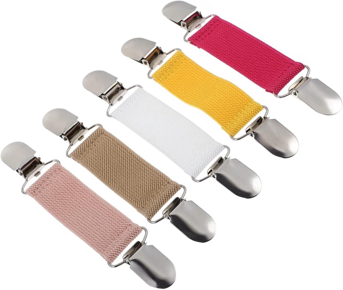 5x Kleding Clips - Sjaal Gesp - Outfit Versieren - Krasvrije Ring - 14 cm - Mix Kleuren