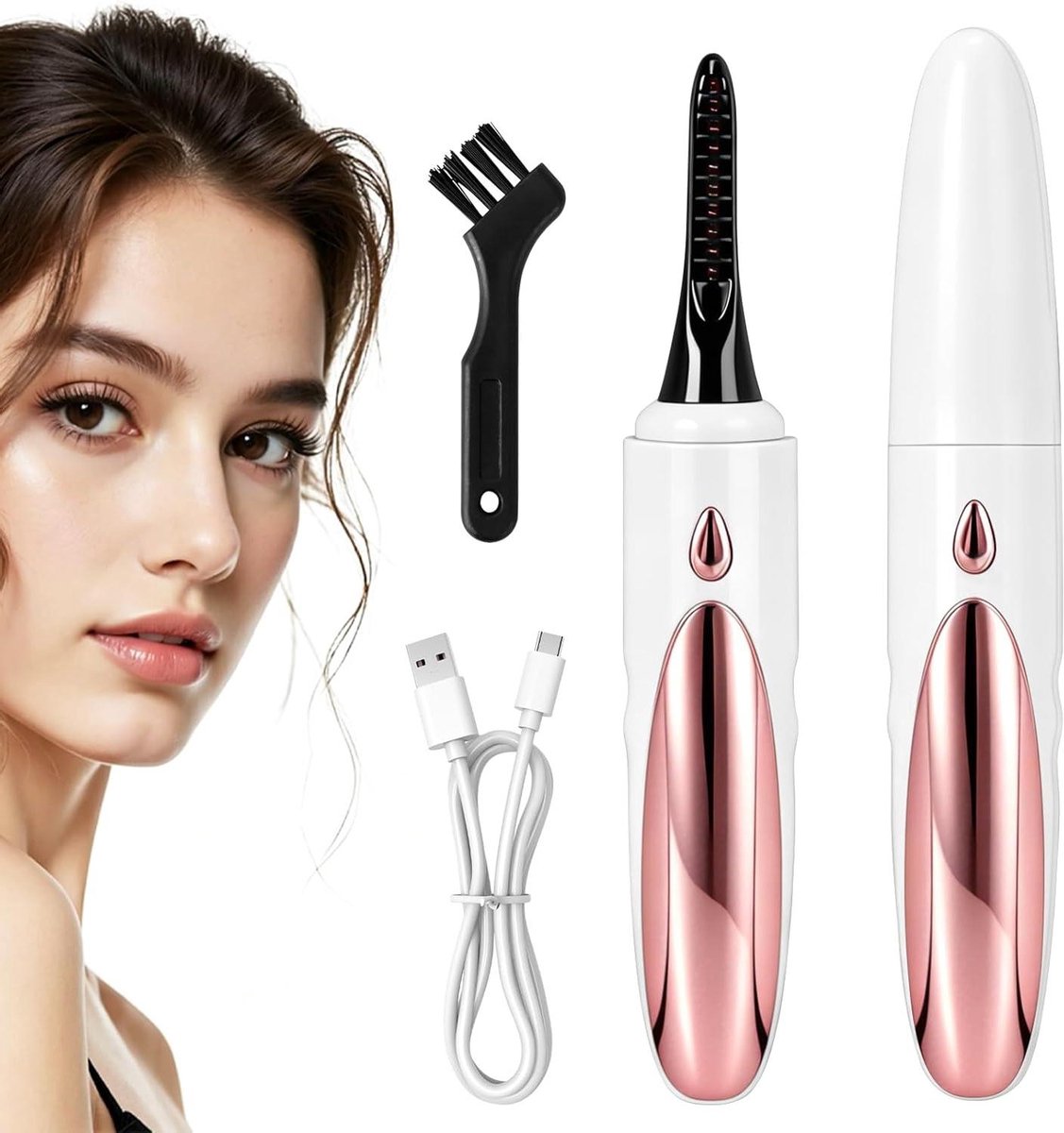Verwarmde wimpertang - Elektrische kruller - Wimpers stylen - Snelle opwarming - 4 standen - Wit