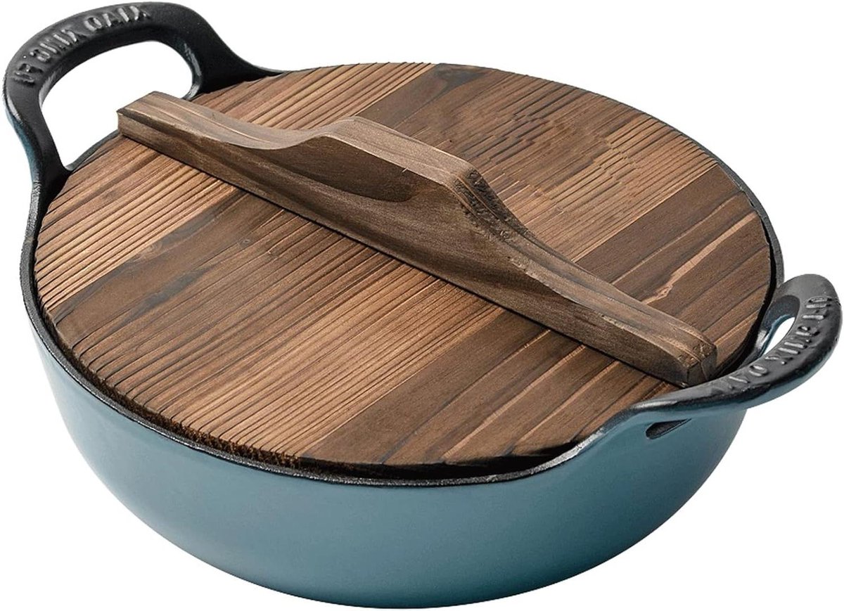 Grote Soeppan - Gietijzeren Pot - Stoofpot Koken - Non-stick Coating - Grote Capaciteit - Blauw