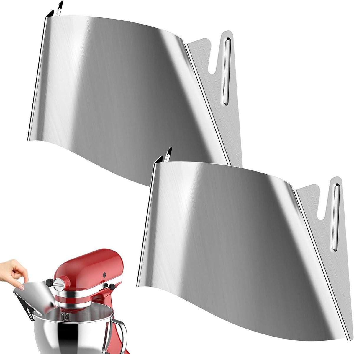 Vul Trechter Set - Keukenmachine Accessoires - Bakken en Koken - Roestvrij Staal - 2 Stuks - Zilverkleurig