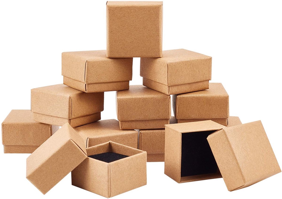 aladdien - Juwelendoosjes - 48 stuks - Ideaal voor sieraden - 4 x 4 x 2,8 cm - Perfect voor cadeauverpakking - Bescherm je sieraden