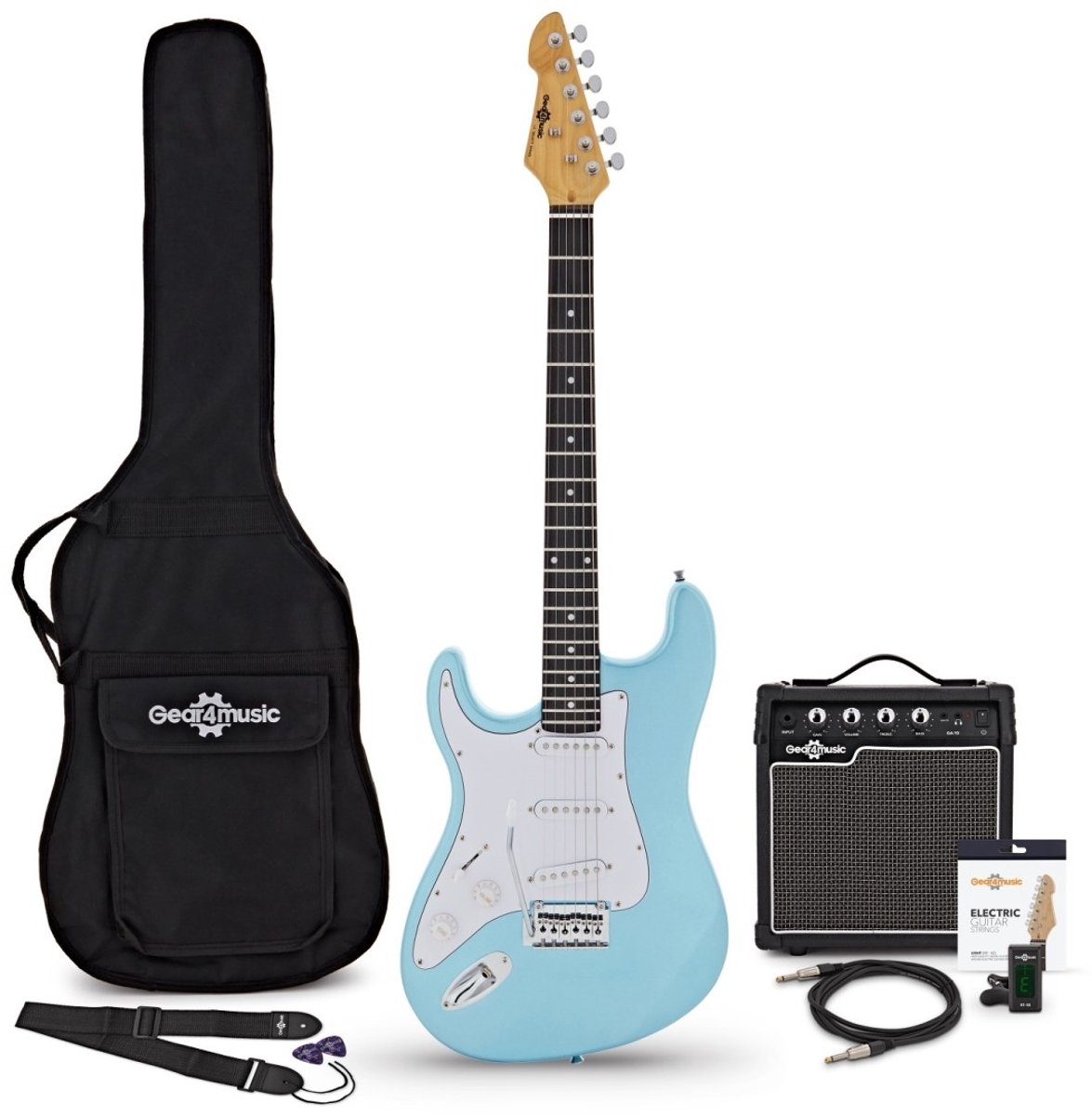 LA Select Elektrisch Gitaar (LH), Blue Metallic, 15W Versterker & Accessoireset
