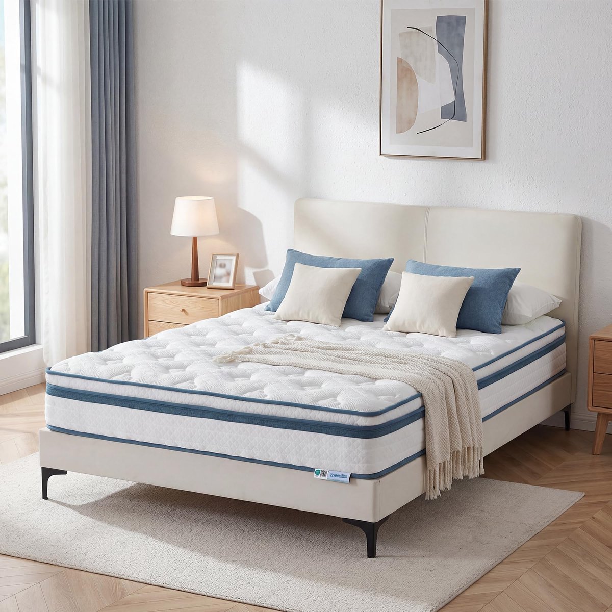 LITTLE TREE Pocketvering Matras - 140 x 190 x 25 cm - Traagschuim & Lyocell Oppervlak Matras - H3 Medium Firm — afbeelding 1
