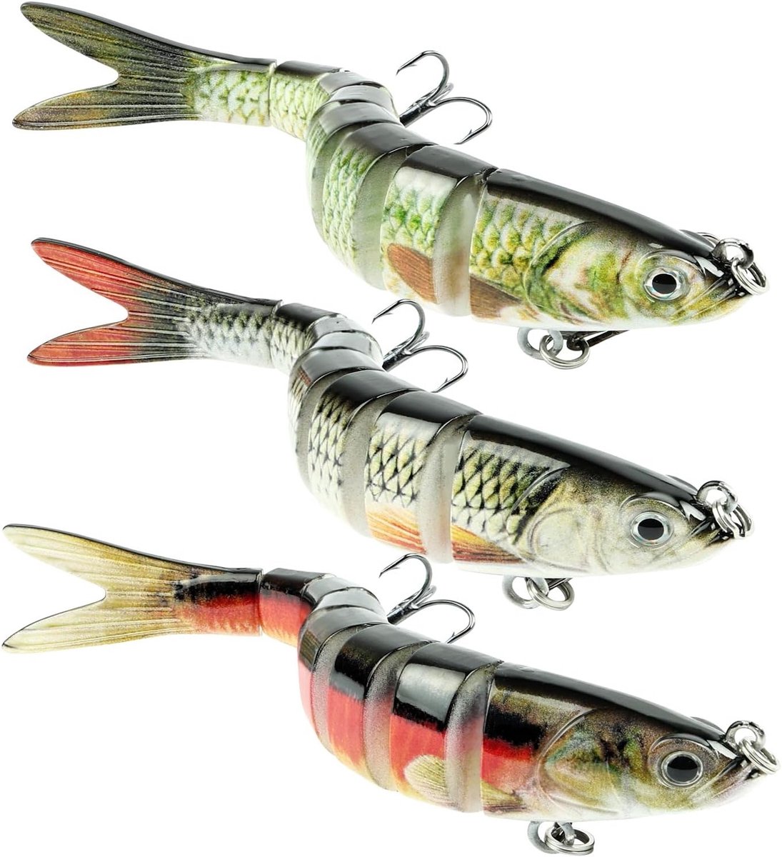 3 Stuks Wobblers voor Snoek, Dobbler en Jerkbait, Vissen Set voor Zoet en Zout Water, Perfect voor Hobby- en Professionele Vissers