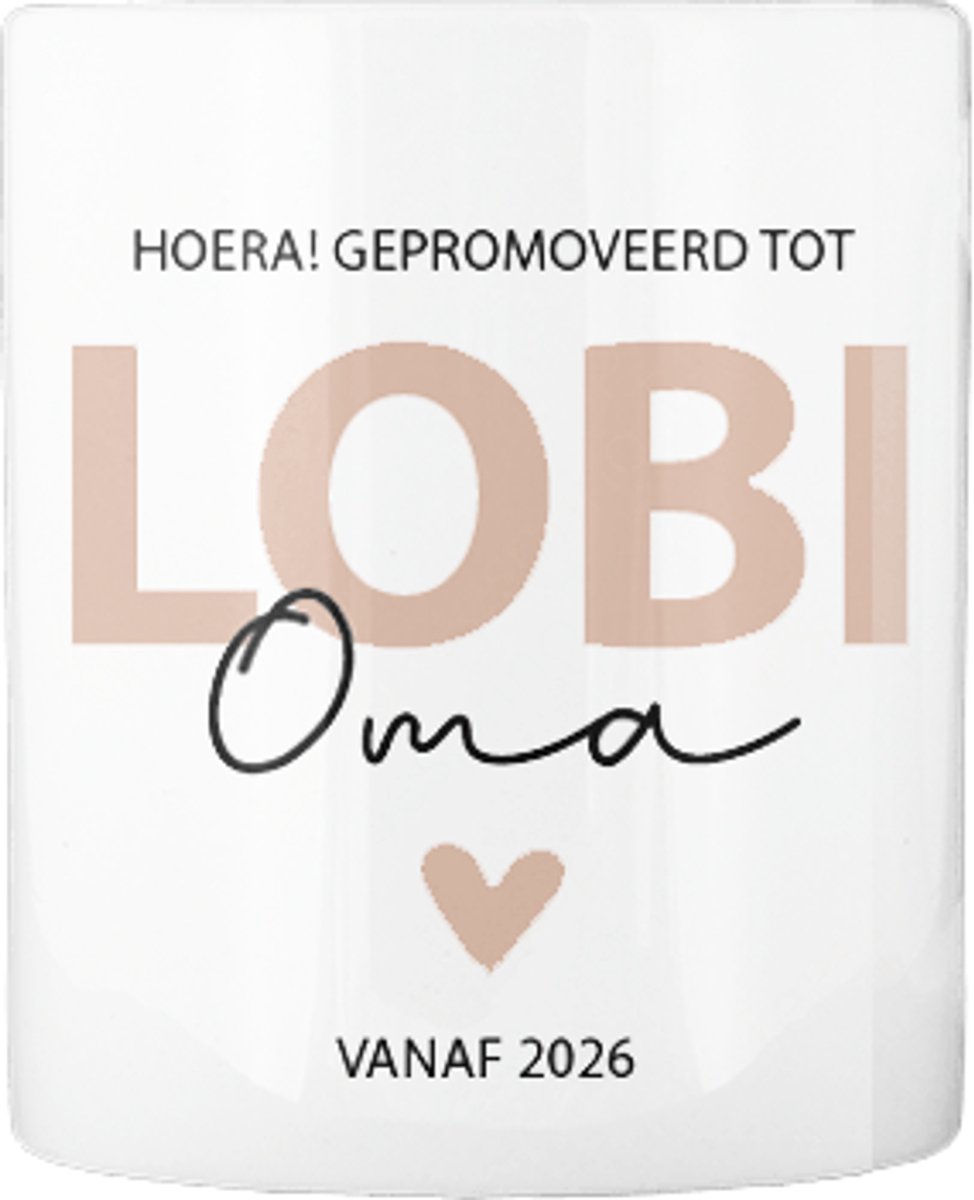 Gepromoveerd tot Lobi Oma |Voor de oma’s | Zwangerschapsaankondiging | Leuk cadeau | Verjaardag | Mok | Wit | Surinaams