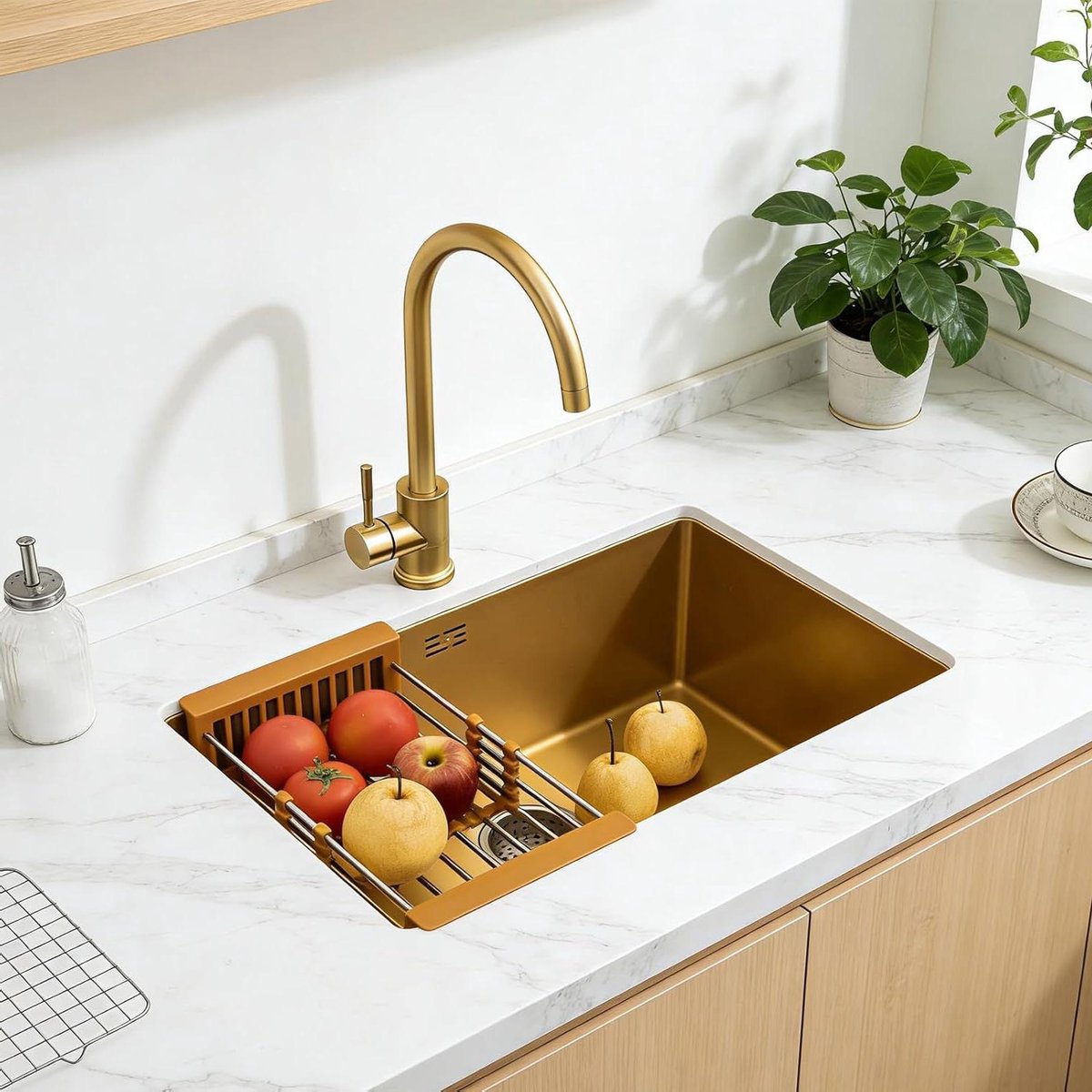 Gouden Minibar Spoelbak - Bar Gootsteen Keuken - Kleine Keuken Inrichten - Roestvrij Staal Nano Coating