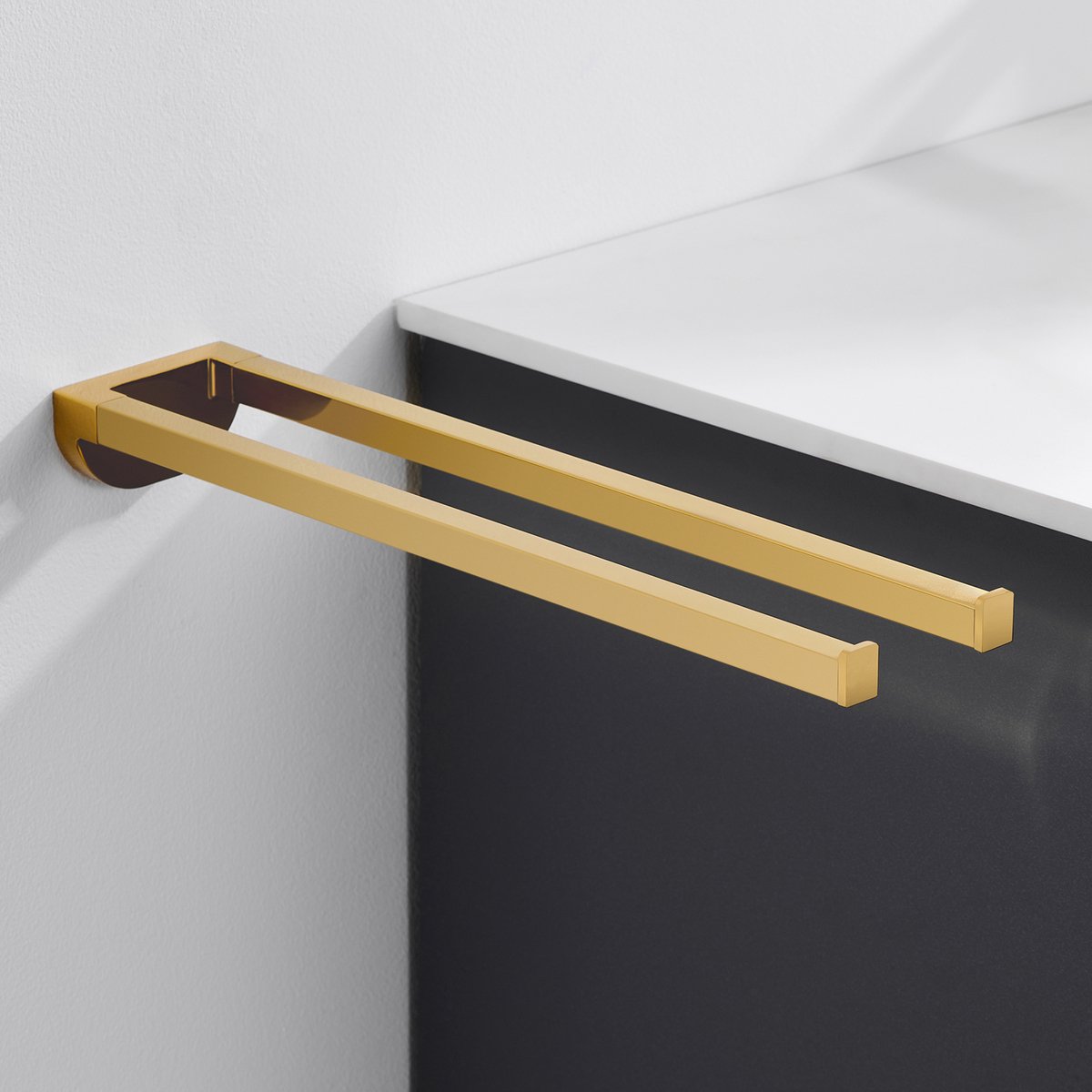 Auralum Handdoekrek 40cm - 2-armig Handdoekhouder - Handdoekhouder Zwart - Zonder Boren / Zelfklevend - Handdoekenrek Keuken - Badkamerrek - Handdoekhouders - Handdoekstang