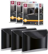 Paulmann Set van 3 Solar LED Padverlichting Elliot - Antraciet - IP44 - Warmwit Licht (3000K) - 3x5 lm - Padverlichting Zonne-energie