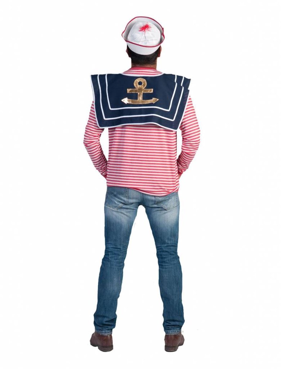 Matrozen kraag blauw/wit