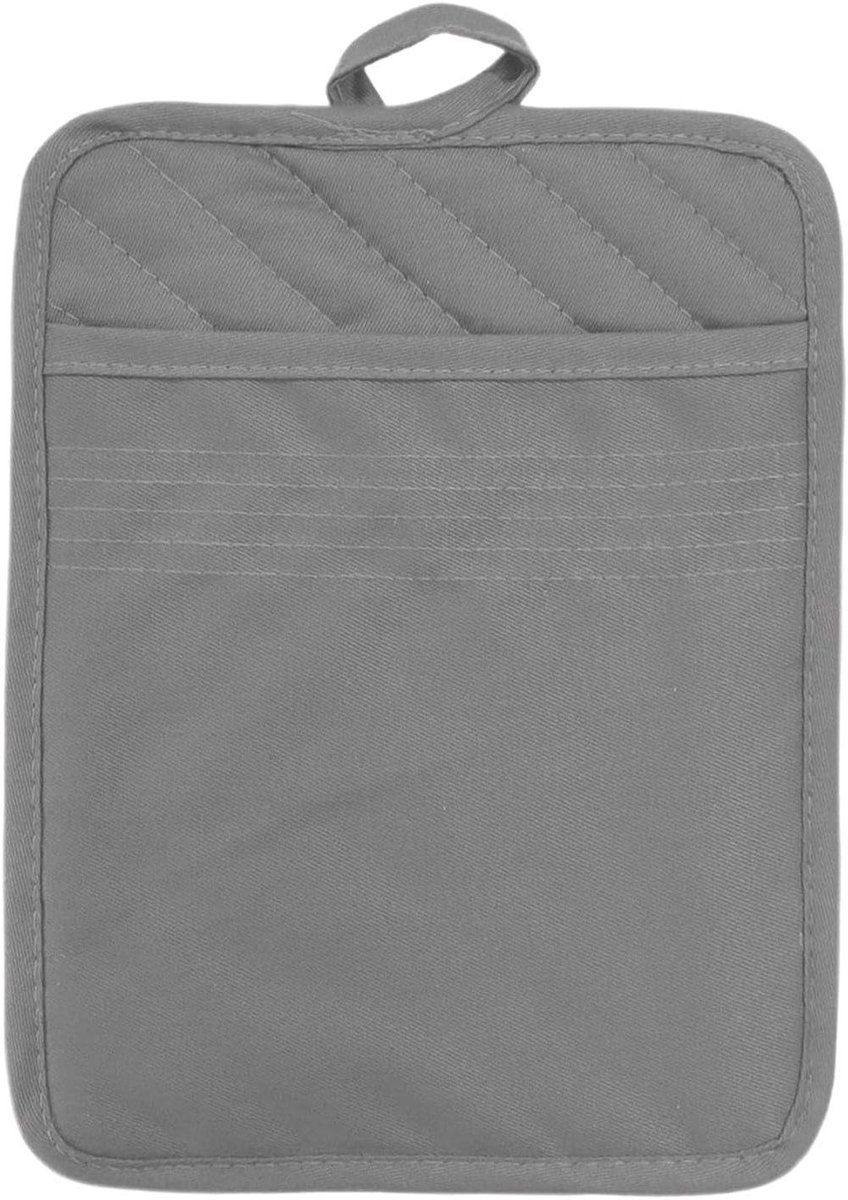 Keuken pannenlappen - Hittebestendige pads - Veilig koken - Antislip grip - 23 x 18 cm - Grijs