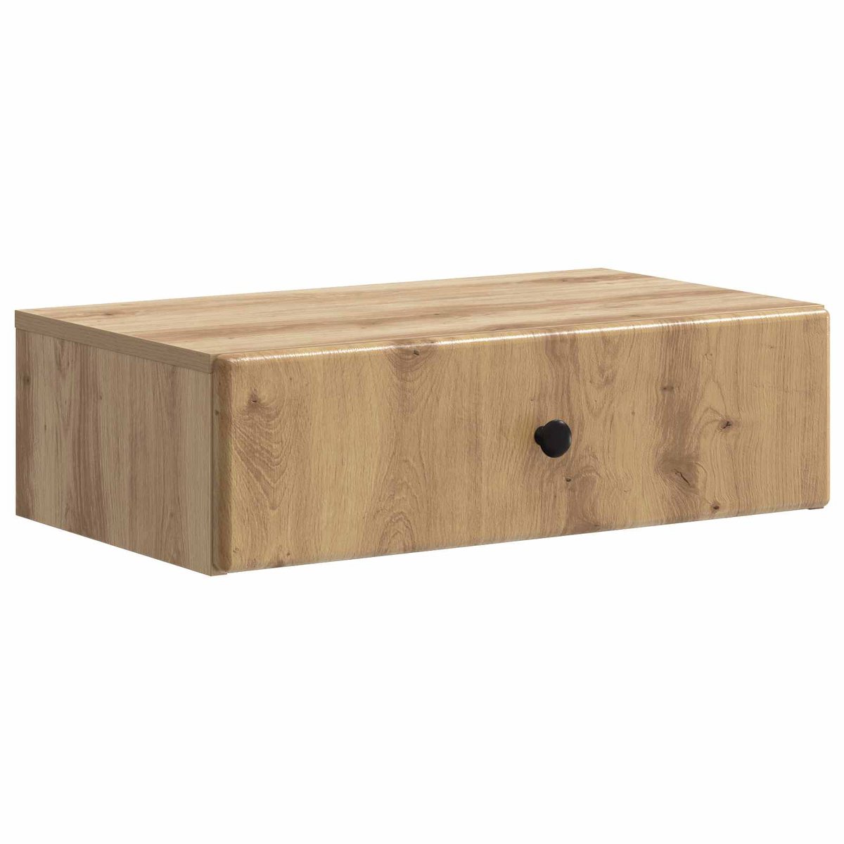 vidaXL Wandgemonteerde - Zijtafel - 59 - x - 34,5 - x - 17 - cm - Bewerkt - hout Artisanaal eiken