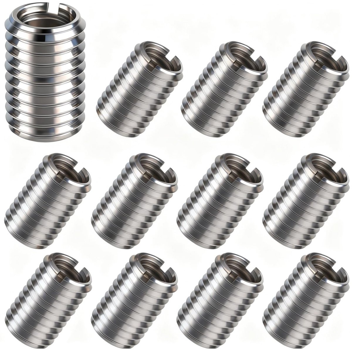 Set van 12 Draad Inserts M8 naar M10, Draadverlenging Tool, RVS Reparatie Accessoires voor Verbetering en Versteviging