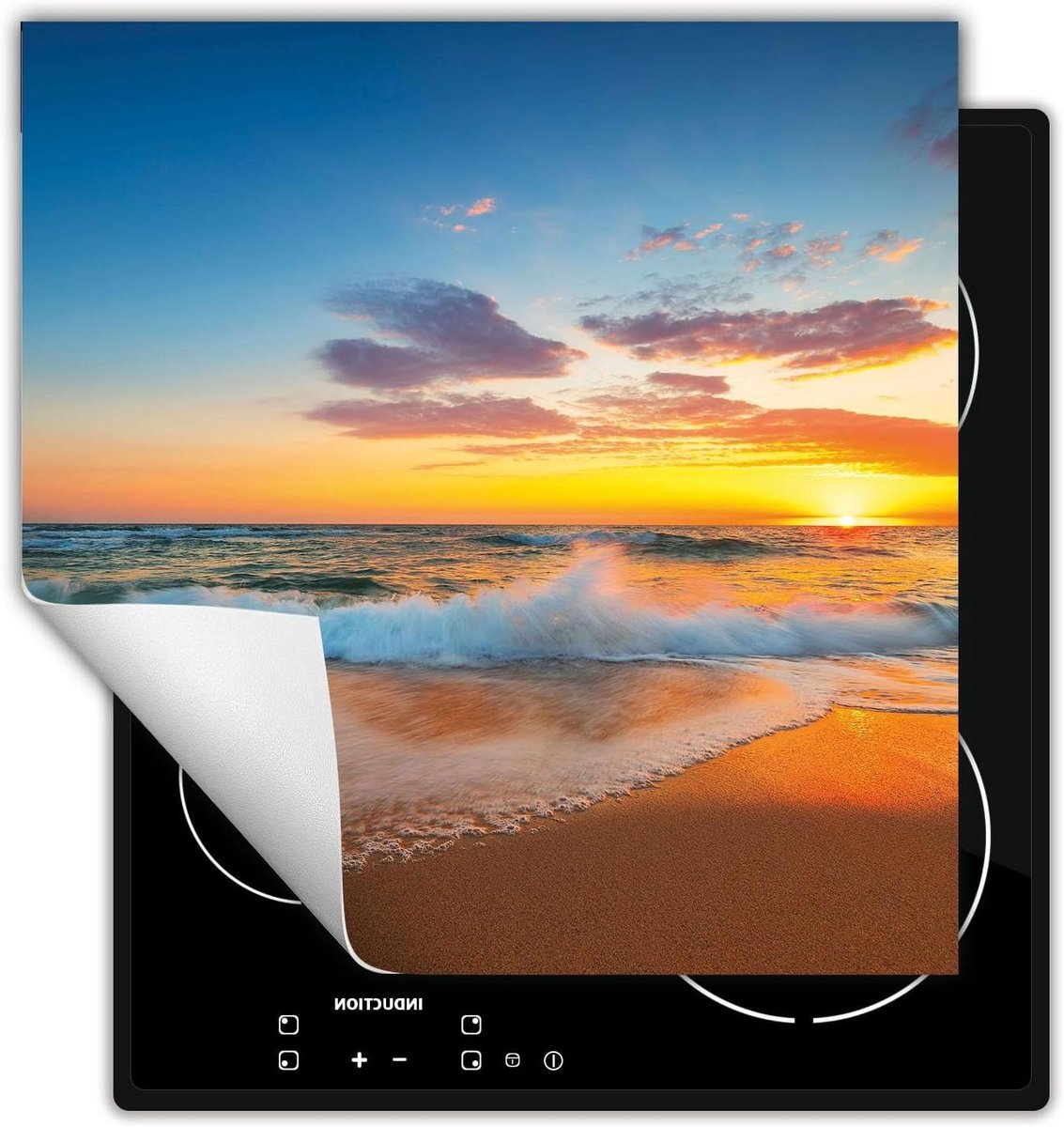 Inductie Beschermer - Kookplaat Mat - Extra Werkruimte - Antislip Vinyl - 50x52 cm - Zon en Zee