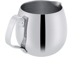 Melkopschuimer Kruik - Espresso Stoomkan - Koffie Maken - Lekvrij Uitgieten - 300 ml - Zilver