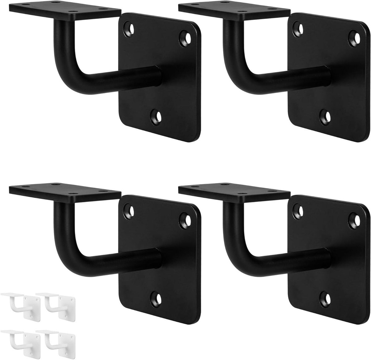 Leuninghouder Set - Steun Bevestiging - Trap Renovatie - Verstelbare Montage - 4 Stuks - Zwart