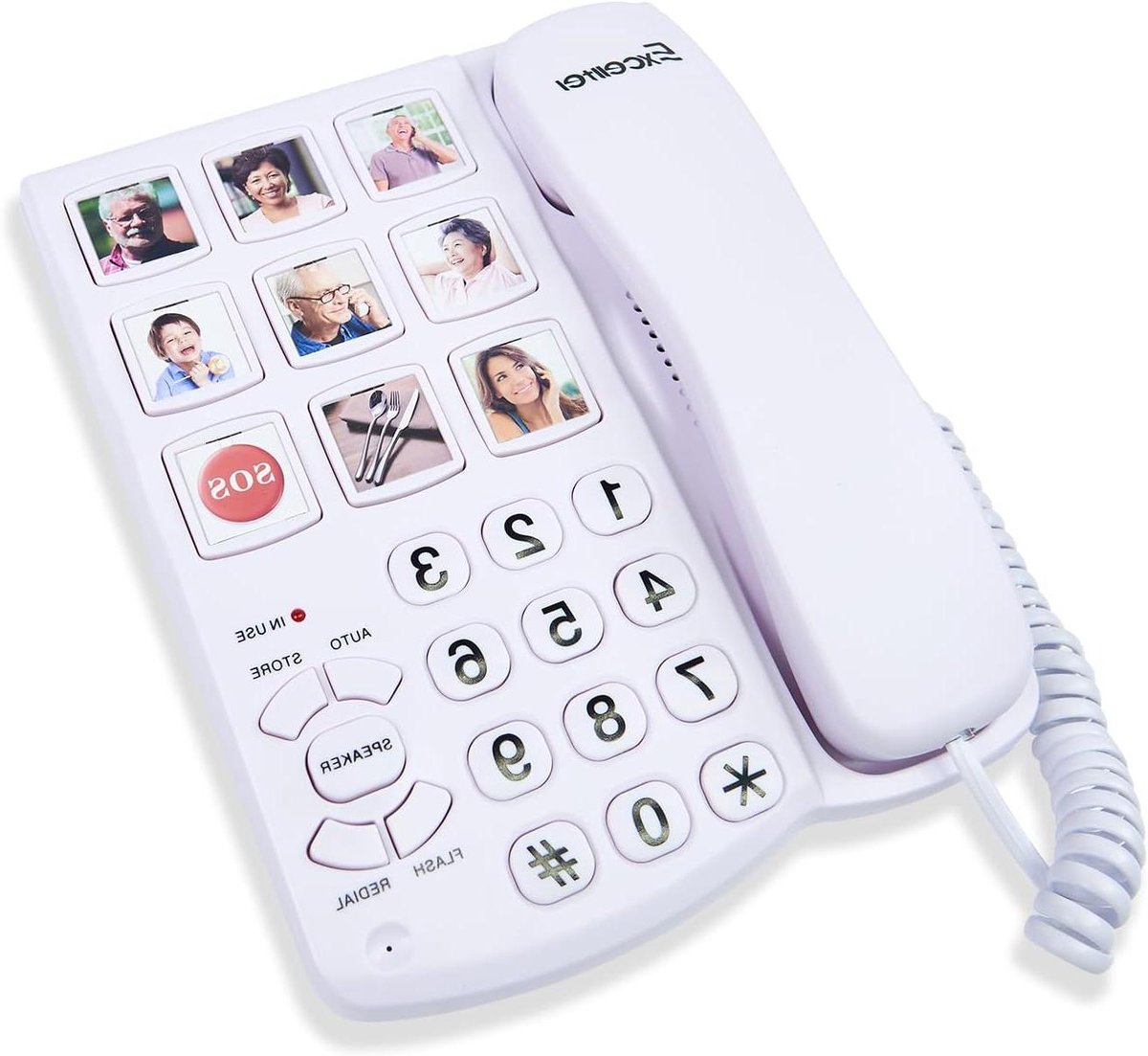 Vaste Telefoon - Seniorentelefoon - Eenvoudig Bellen - Grote Knoppen - 20.8 cm - Wit
